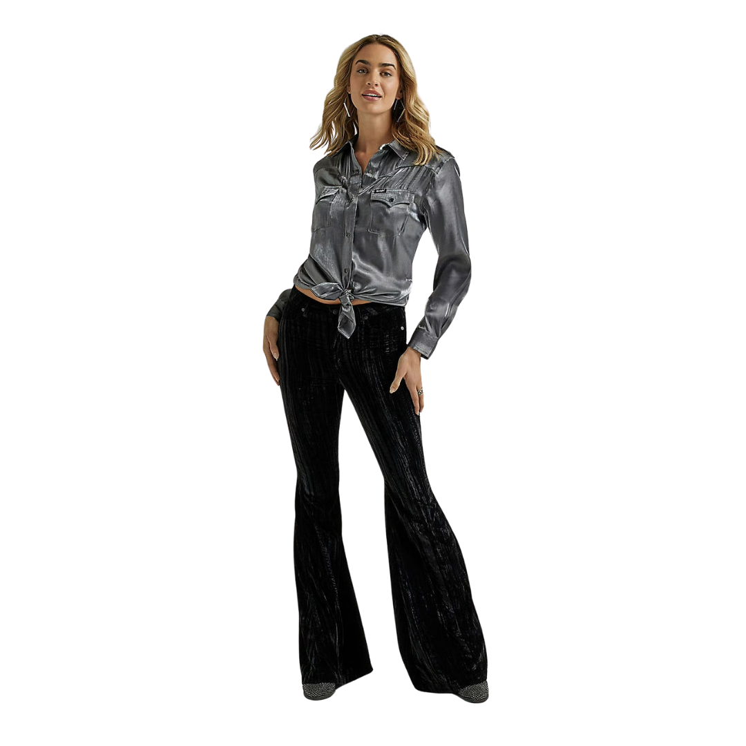 Wrangler Women's Retro Party Western Grey Shirt