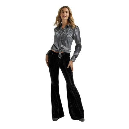 Wrangler Women's Retro Party Western Grey Shirt