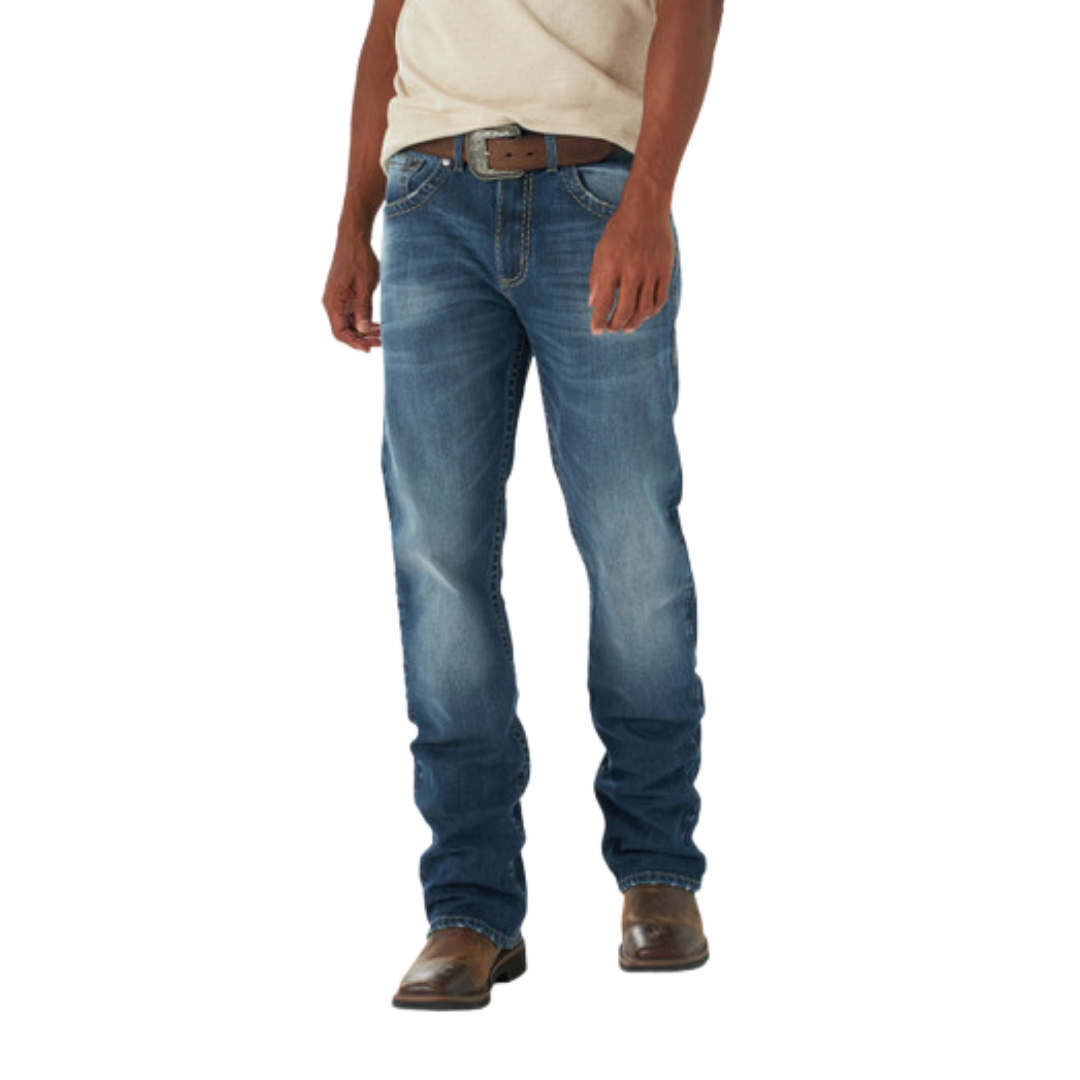Wrangler Men's Rock 47 Men's Pop Slim Fit Bootcut Stretch Jeans