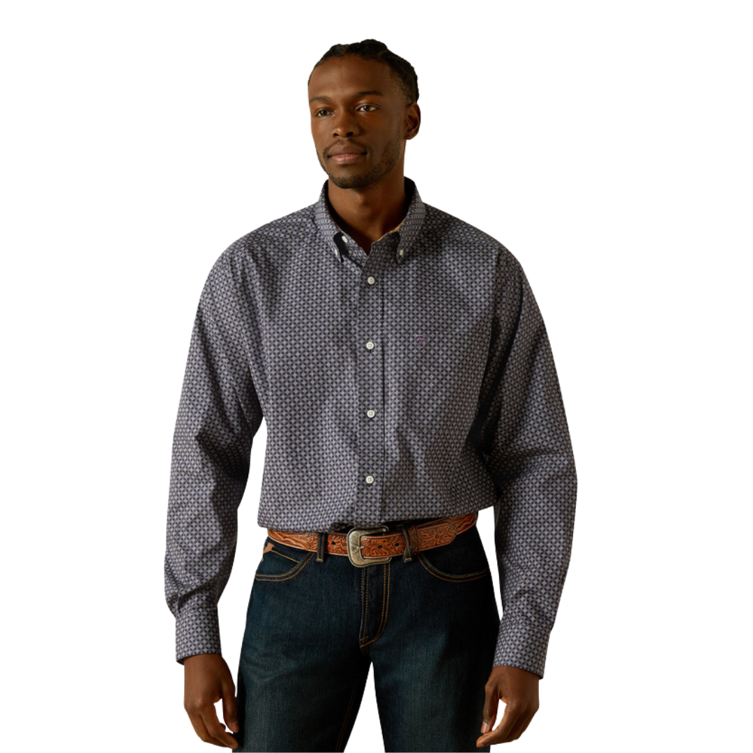 Ariat Men's Wrinkle Free Print Navy Shirt