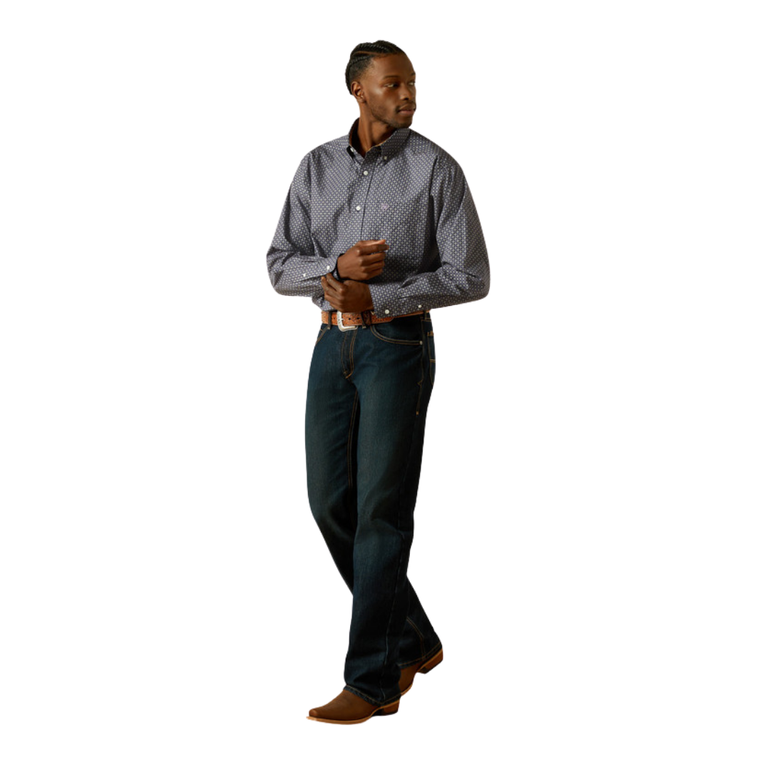 Ariat Men's Wrinkle Free Print Navy Shirt