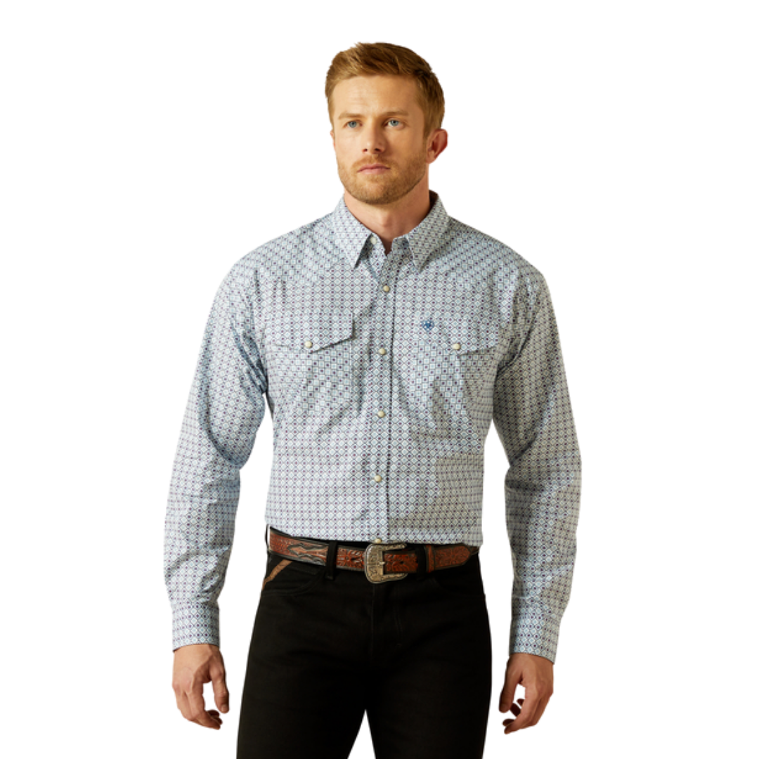 Ariat Men's Casual Print White Shirt