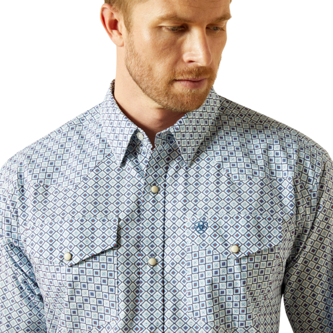 Ariat Men's Casual Print White Shirt