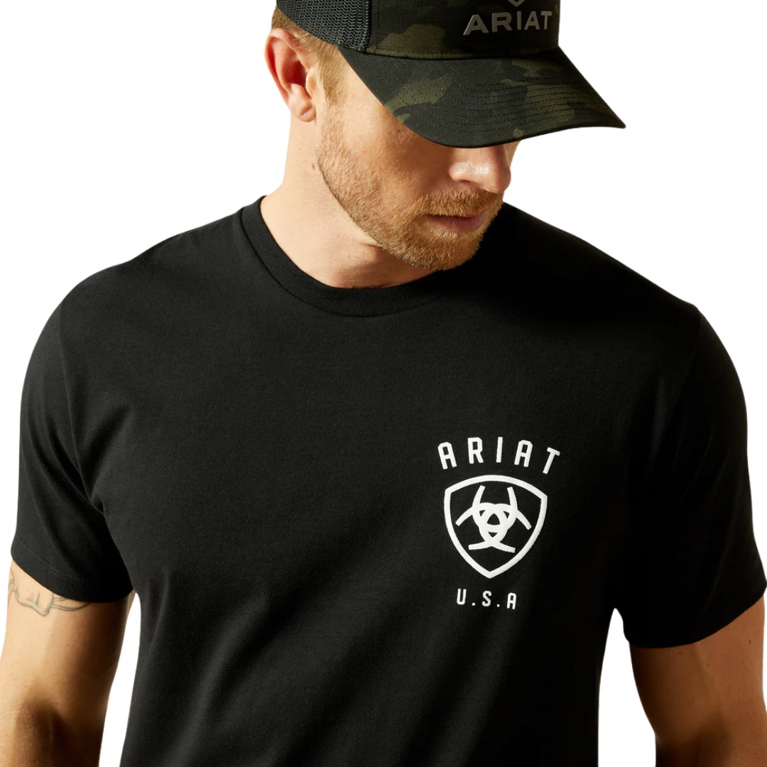 Ariat Men's Faded Bull Black T-Shirt