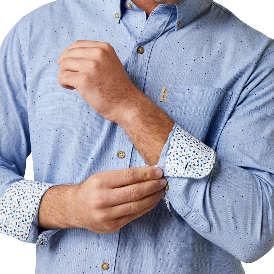 Ariat Men's Dots Stretch Blue Shirt