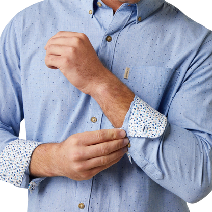 Ariat Men's Dots Stretch Blue Shirt