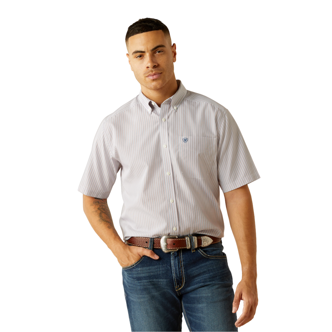 Ariat Men's Wrinkle Classic Fit Blue Shirt