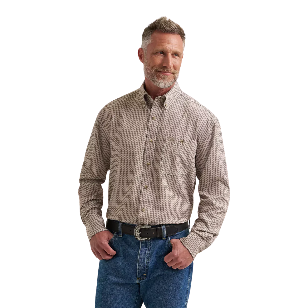 Wrangler Men's George Strait Brown Shirt