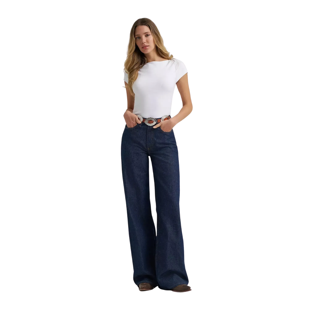Wrangler Women's Bailey Wide Leg High Rise Denim Jeans