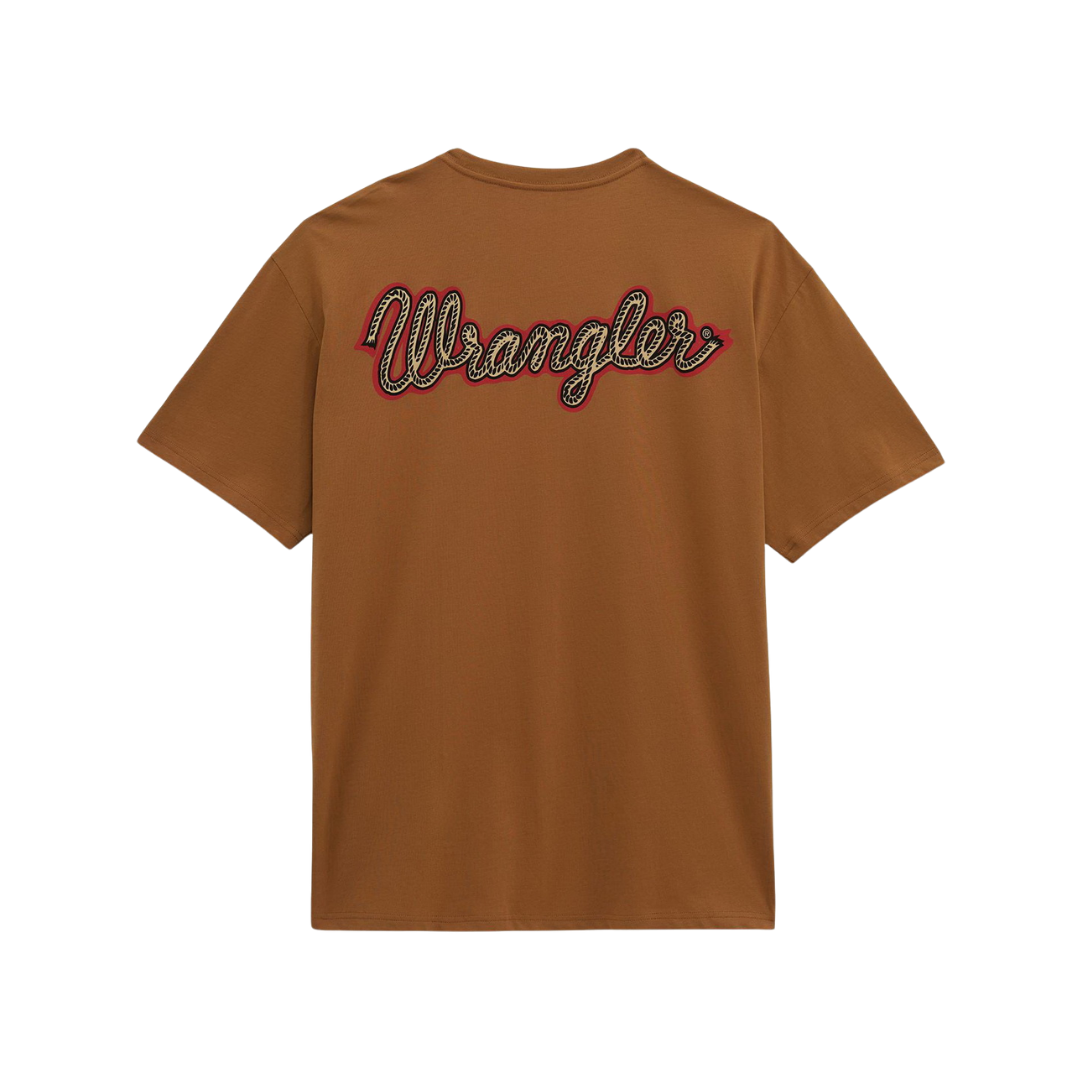 Wrangler Men's Graphic Tobacco Brown T-Shirt