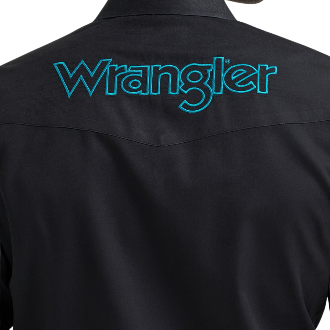 Wrangler Men's Long Sleeve Logo Black Shirt