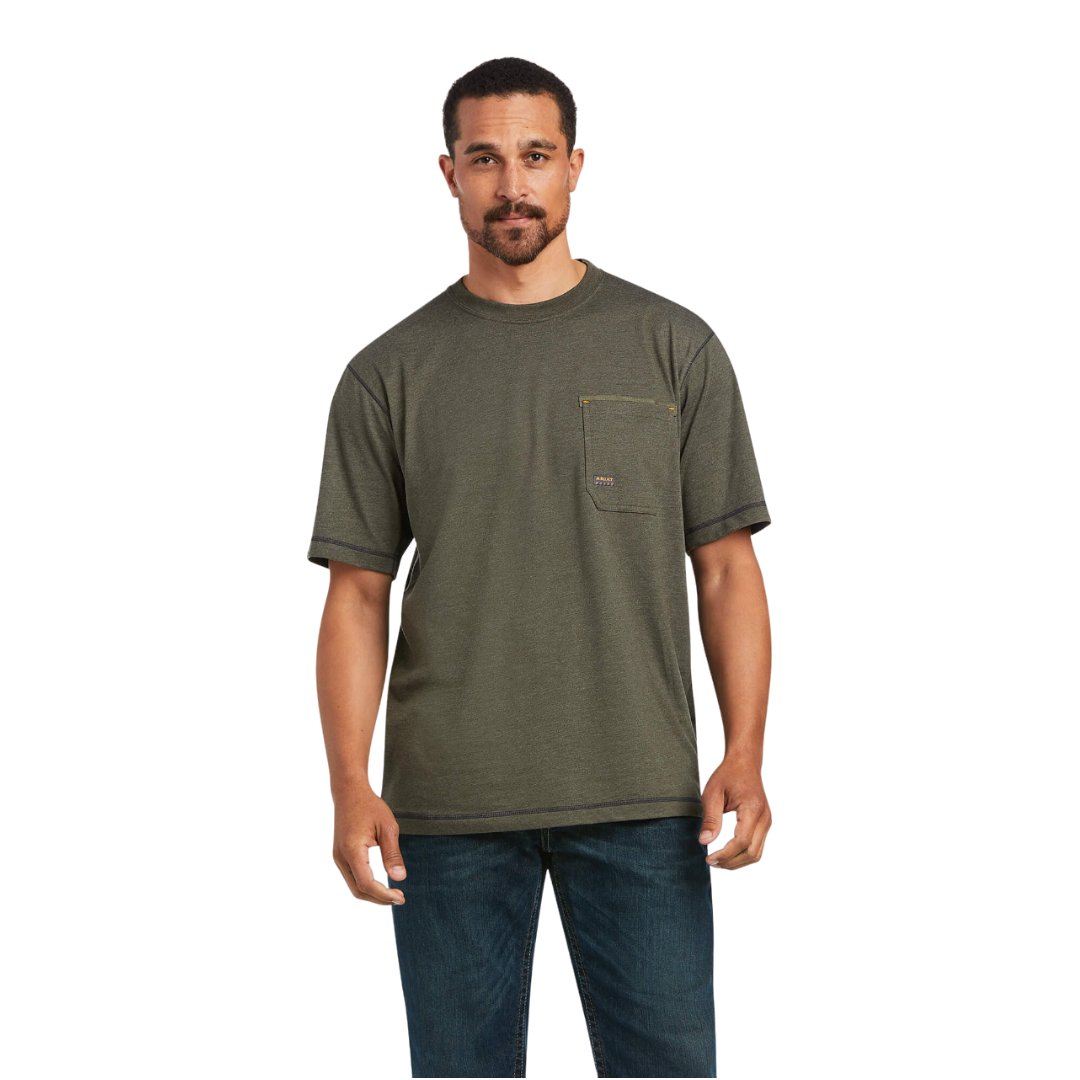 Ariat Men's Sage Heather Rebar Workman Reflective Green T-Shirt