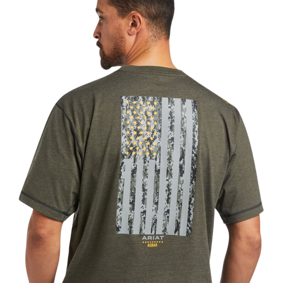 Ariat Men's Sage Heather Rebar Workman Reflective Green T-Shirt