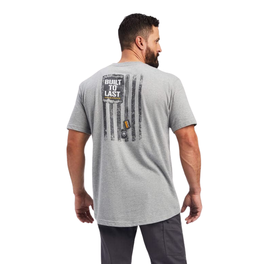 Ariat Men's Heather Grey Rebar "Strong Dog Tags" T-Shirt