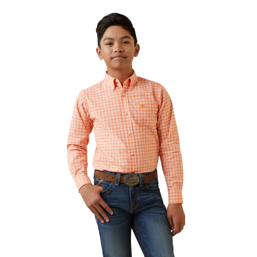 Ariat Boys Matias Orange Shirt
