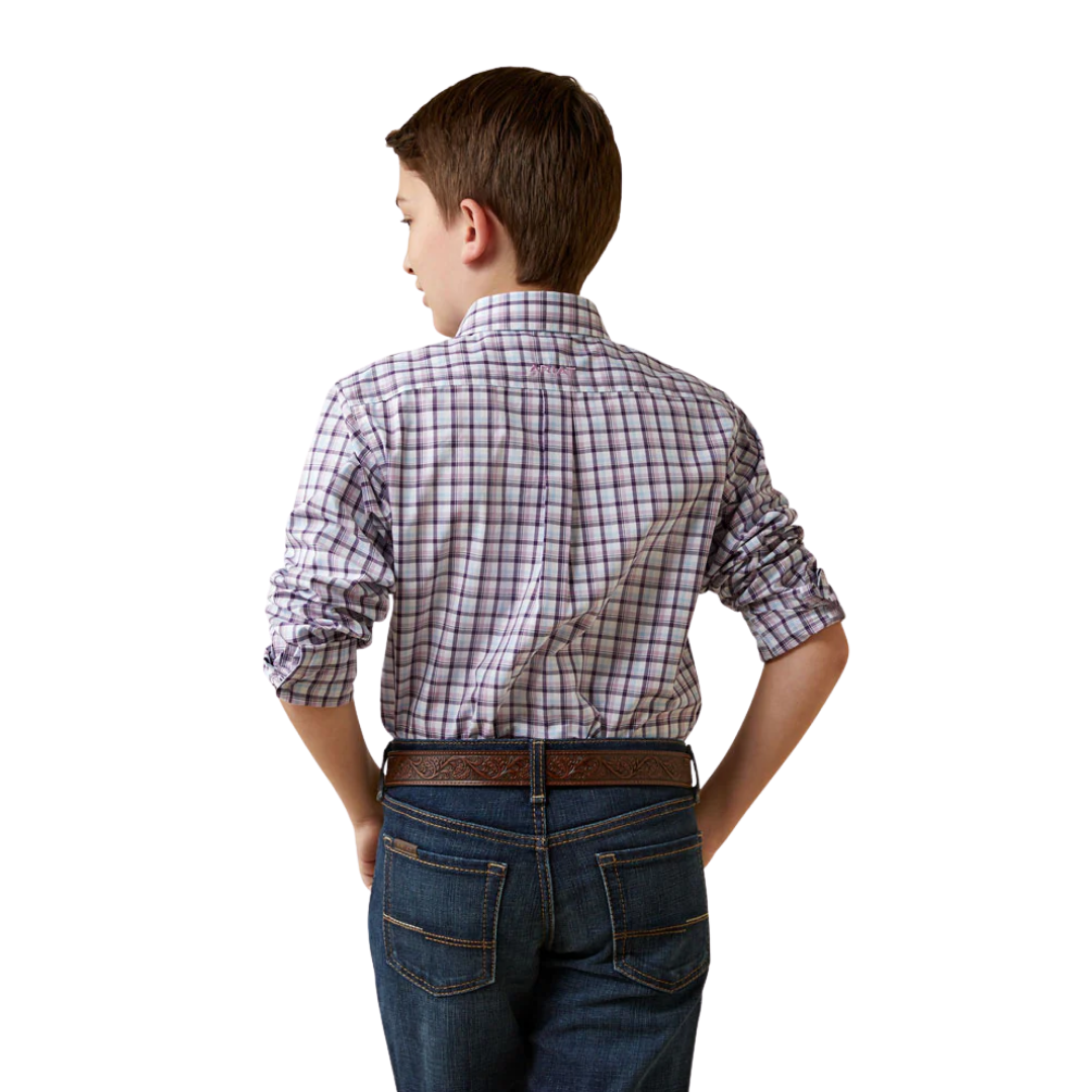 Ariat Boys Pro Series Meir Purple Shirt
