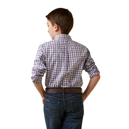 Ariat Boys Pro Series Meir Purple Shirt