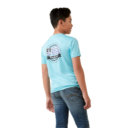 Ariat Youth Boys Charger Blue Shirt