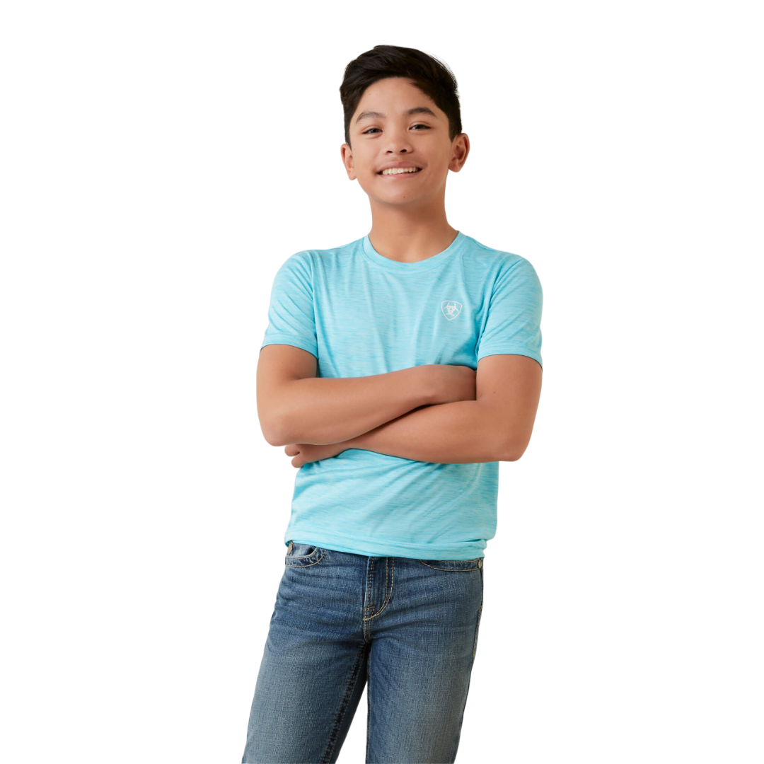 Ariat Youth Boys Charger Blue Shirt