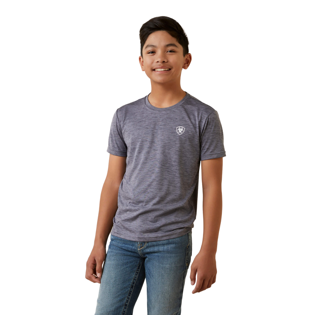 Ariat Youth Boy's Charger Seal Grey Shirt