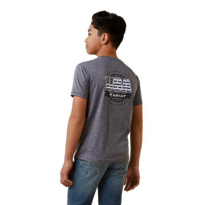 Ariat Youth Boy's Charger Seal Grey Shirt