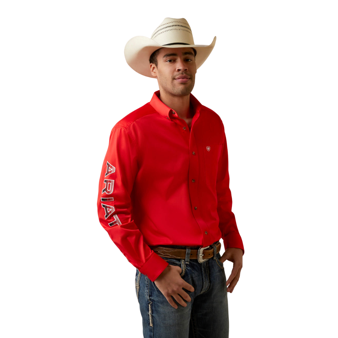 Ariat Men's Team Logo Twill Classic Red Shirt