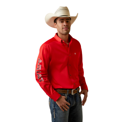 Ariat Men's Team Logo Twill Classic Red Shirt