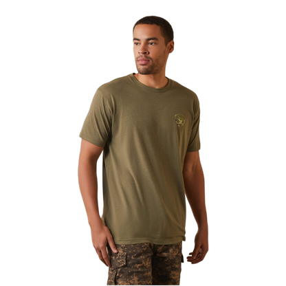 Ariat Men's Tonal Camo Flag Green Shirt