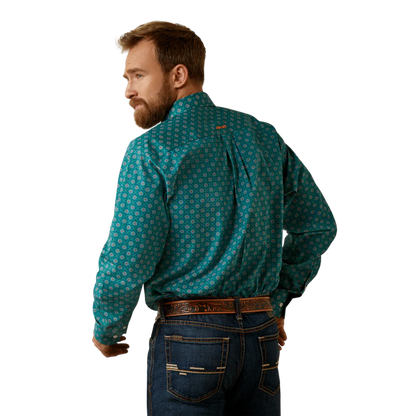 Ariat Men’s Casual Classic Fit Button Turquoise Shirt