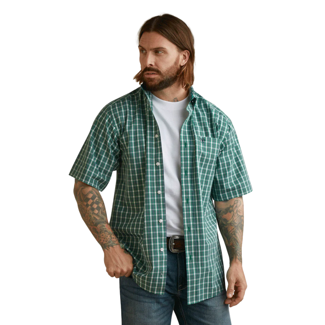 Ariat Men's Wrinkle Free Finan Green Shirt