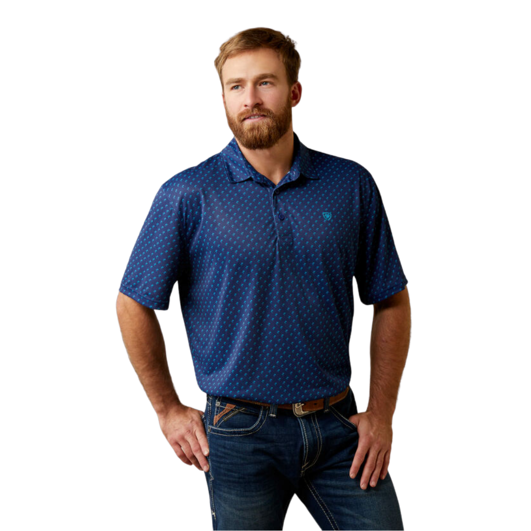 Ariat Men's All Over Print Blue Shirt