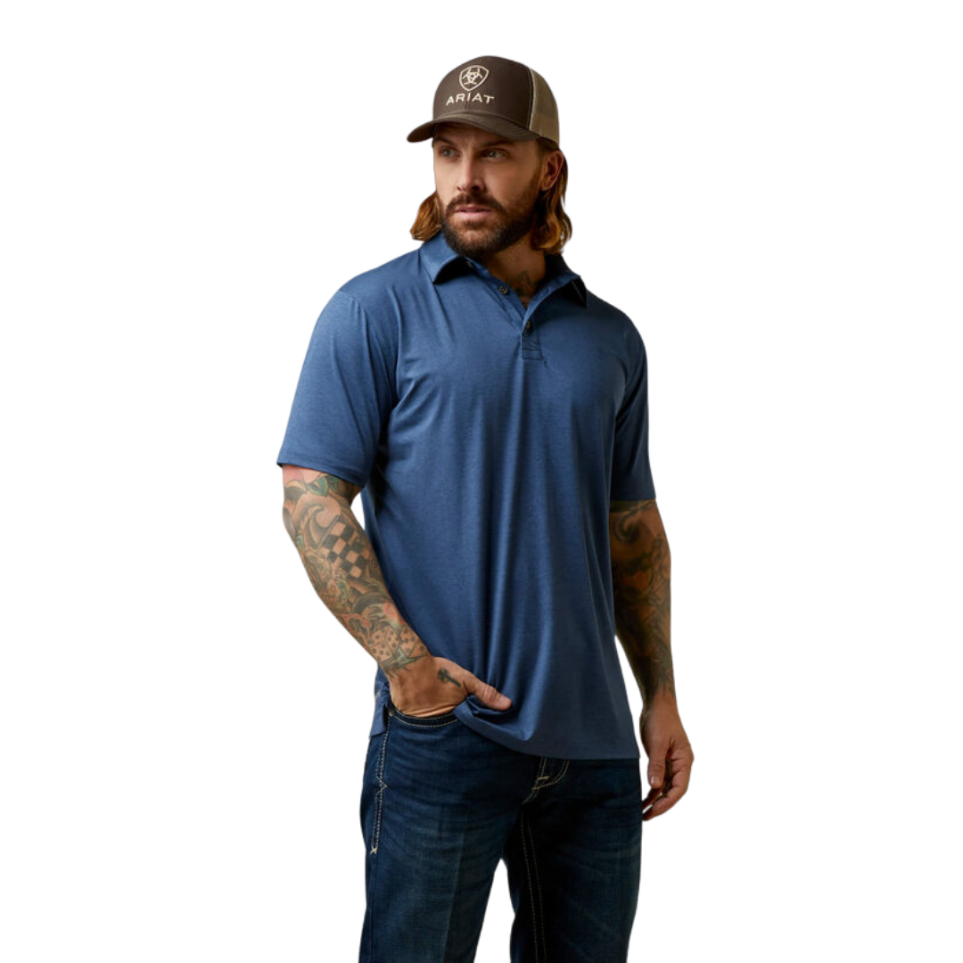 Ariat Mens Charger Fitted Blue Shirt