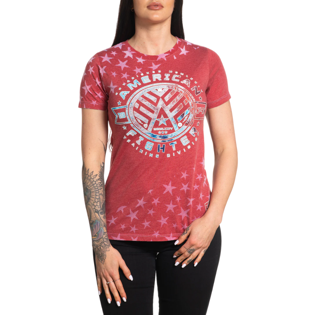 American Fighter Women's Bloomdale Red Shirt