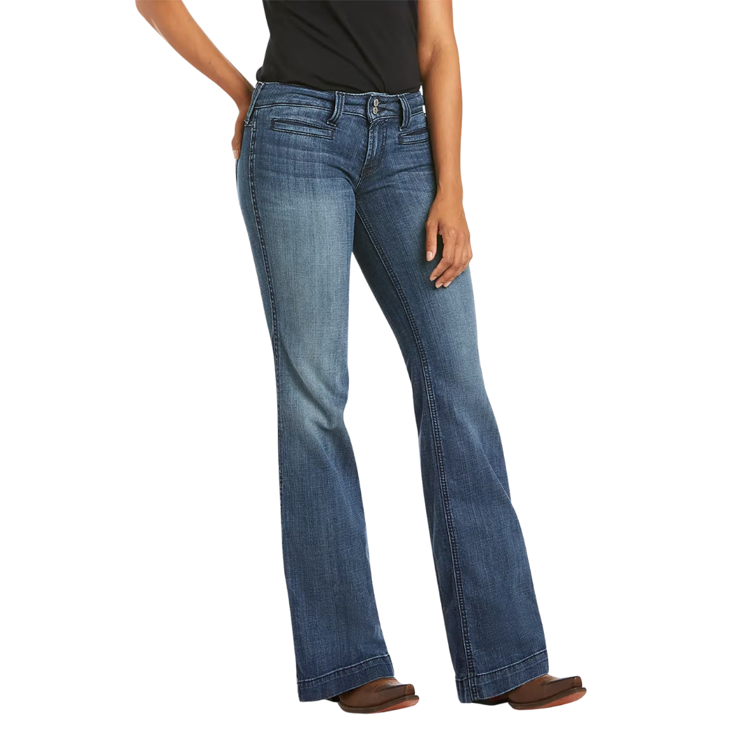 Ariat Women's Trouser Mid Rise Stretch Blue Jean