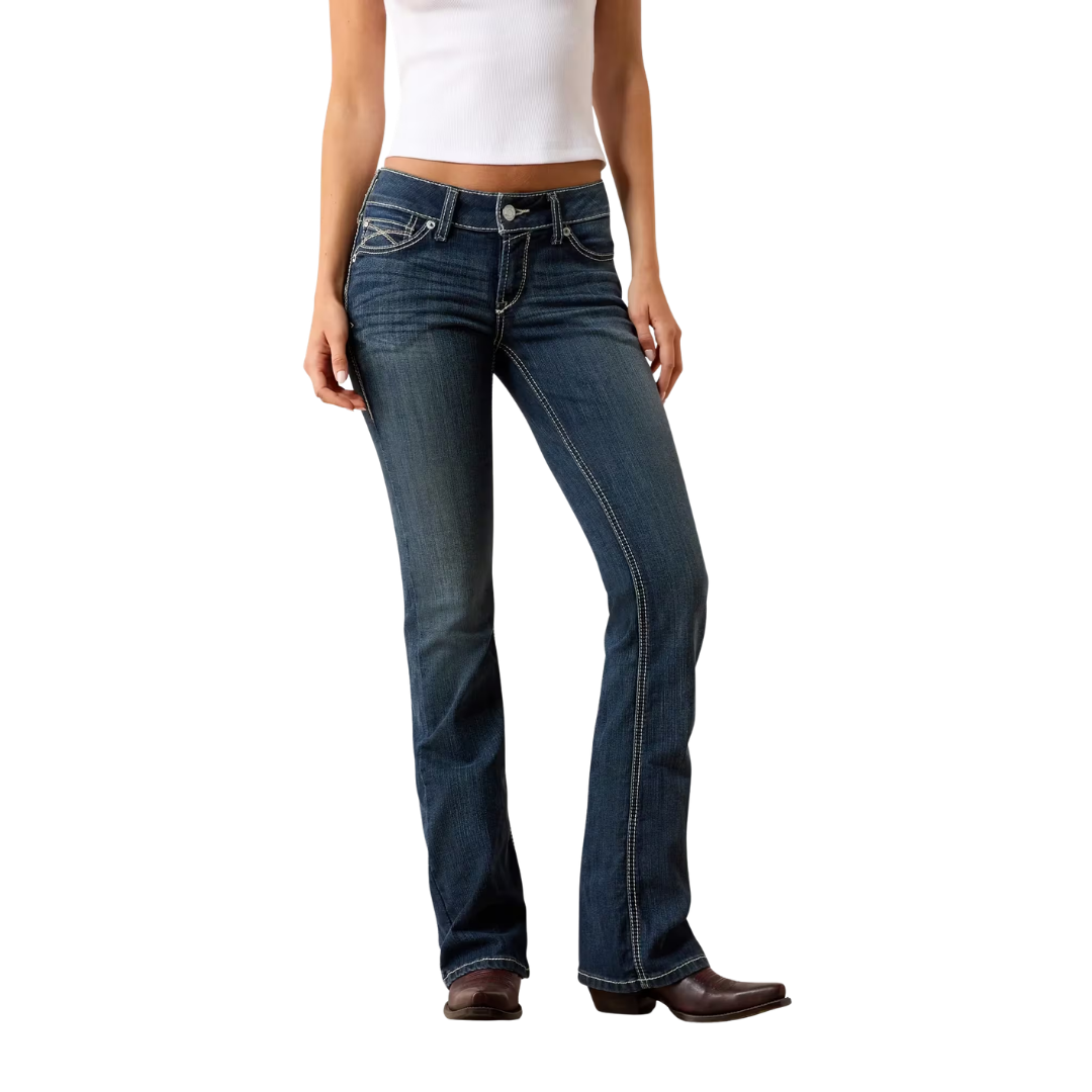 Ariat Women's Real Mid Rise Arrow Fit Blue Jeans