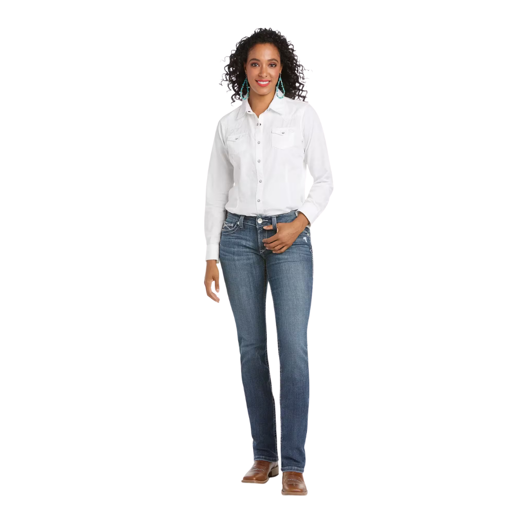 Ariat Women's Real Mid Rise Blue Jeans