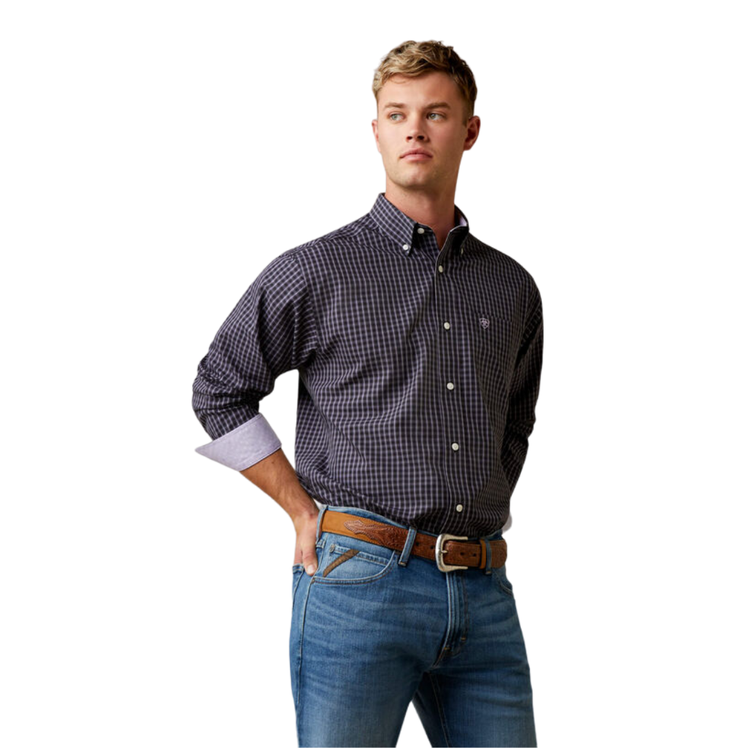 Ariat Men's Wrinkle Free Fitzgerald Blue Shirt