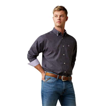 Ariat Men's Wrinkle Free Fitzgerald Blue Shirt