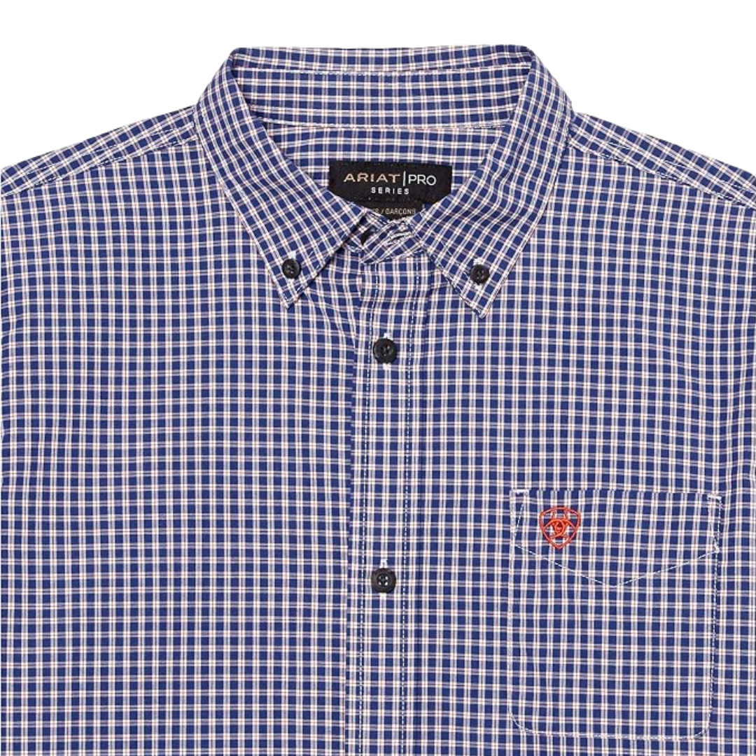 Ariat Youth Boy's Louis White Navy Shirt