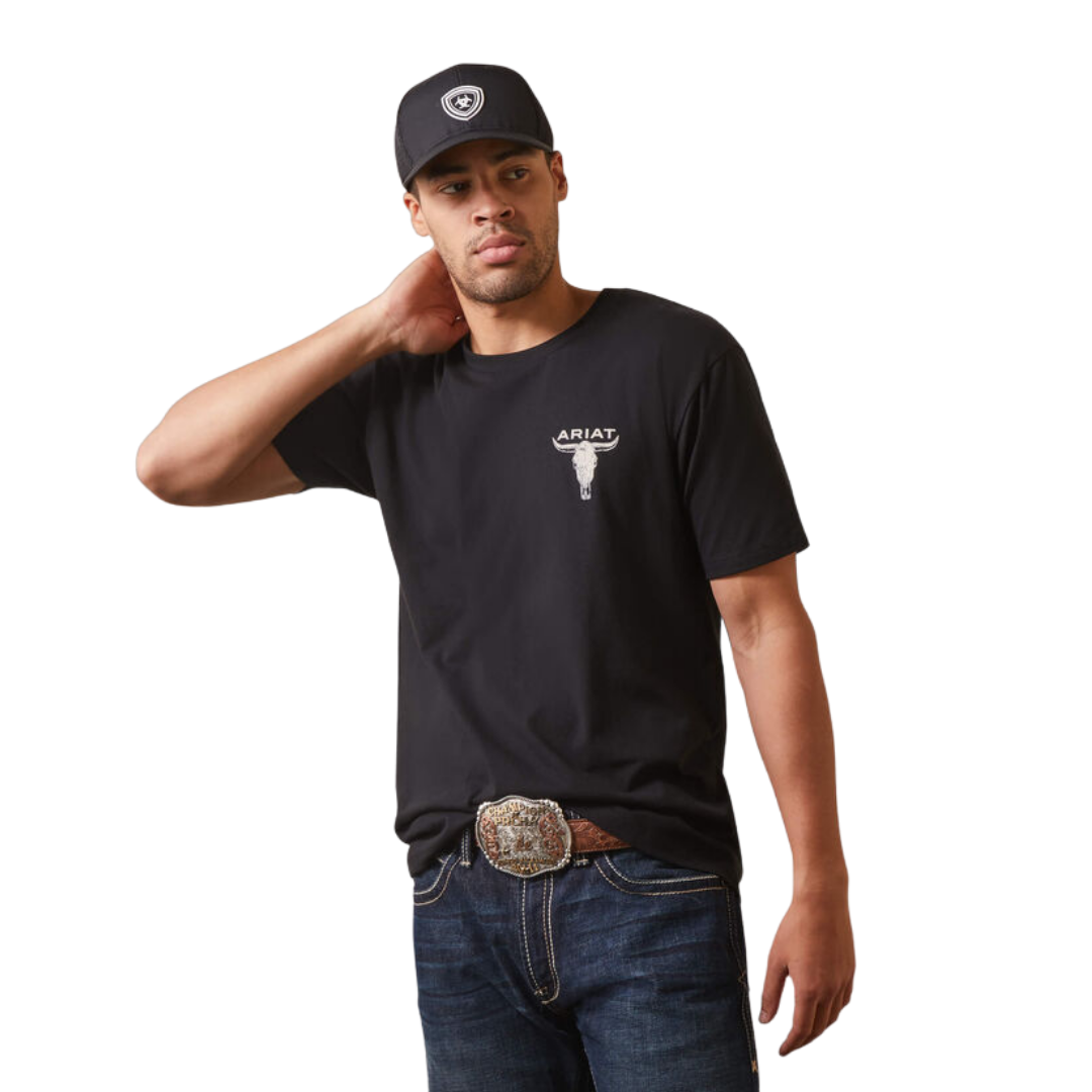 Ariat Men's Steer Skull Black Shirt