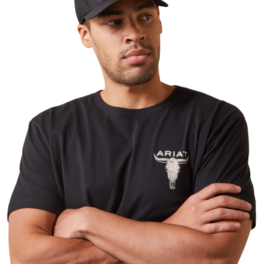 Ariat Men's Steer Skull Black Shirt