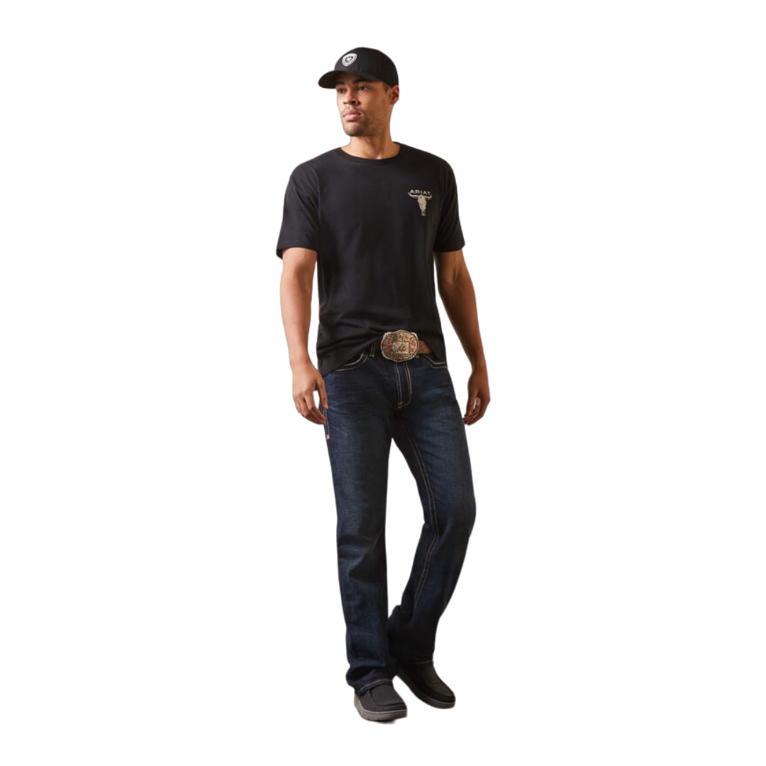 Ariat Men's Steer Skull Black Shirt