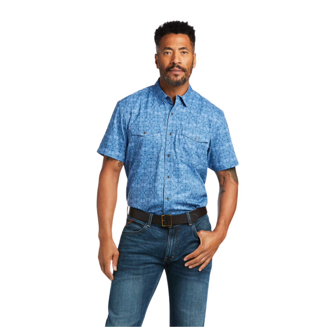 Ariat Men's Venttek Western Blue Shirt