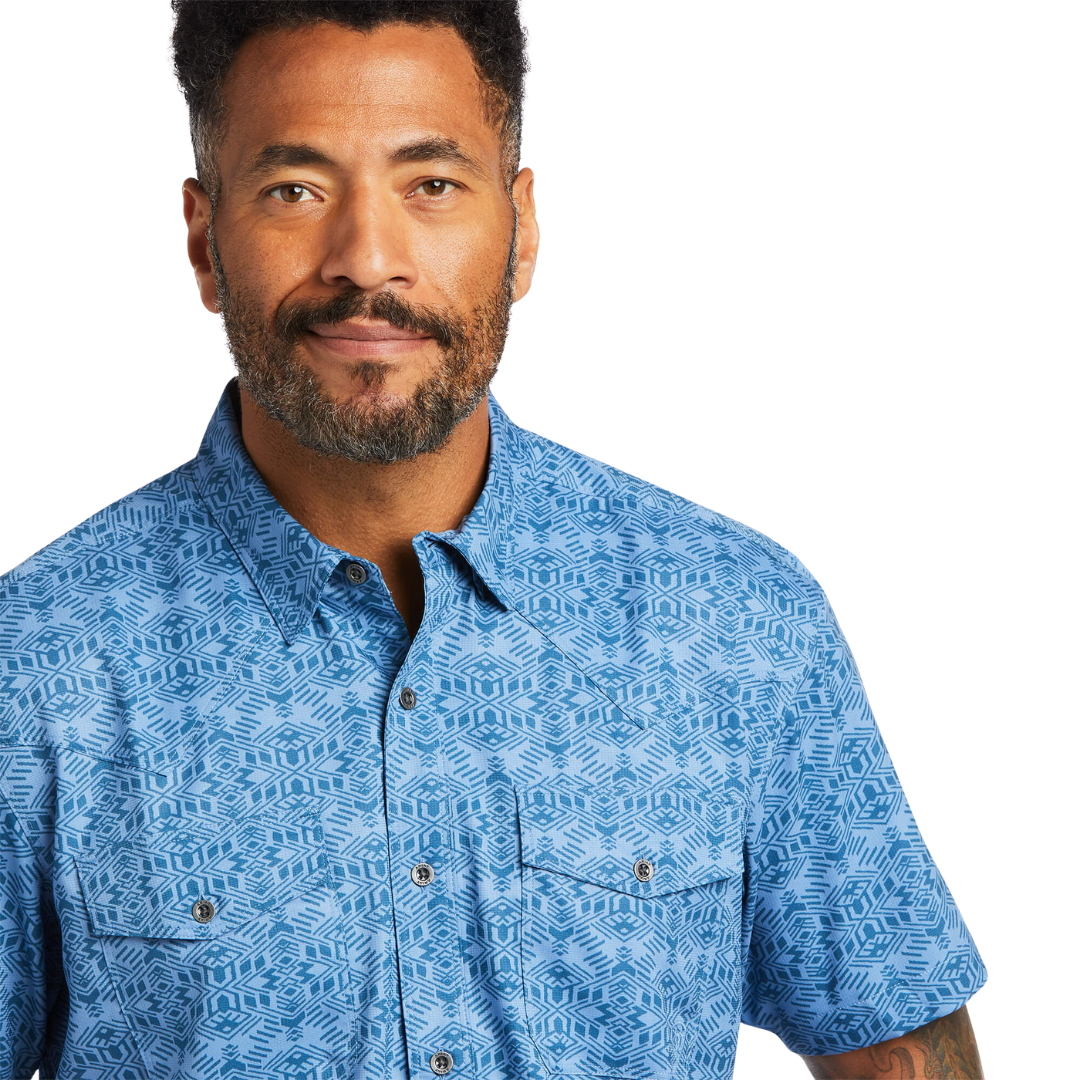 Ariat Men's Venttek Western Blue Shirt