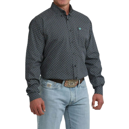 Cinch Men's Long Sleeve Print Black Shirt