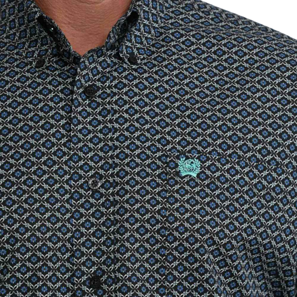 Cinch Men's Long Sleeve Print Black Shirt