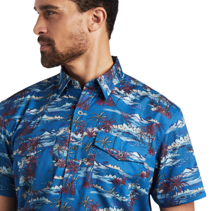 Ariat Men's Venttek Western Fitted Blue Shirt
