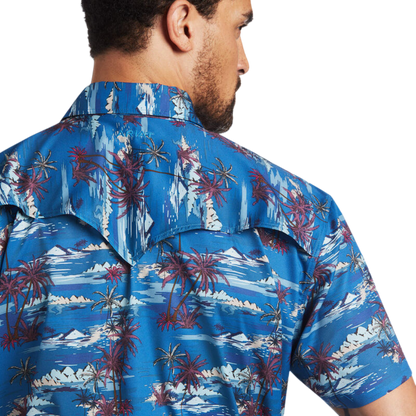 Ariat Men's Venttek Western Fitted Blue Shirt