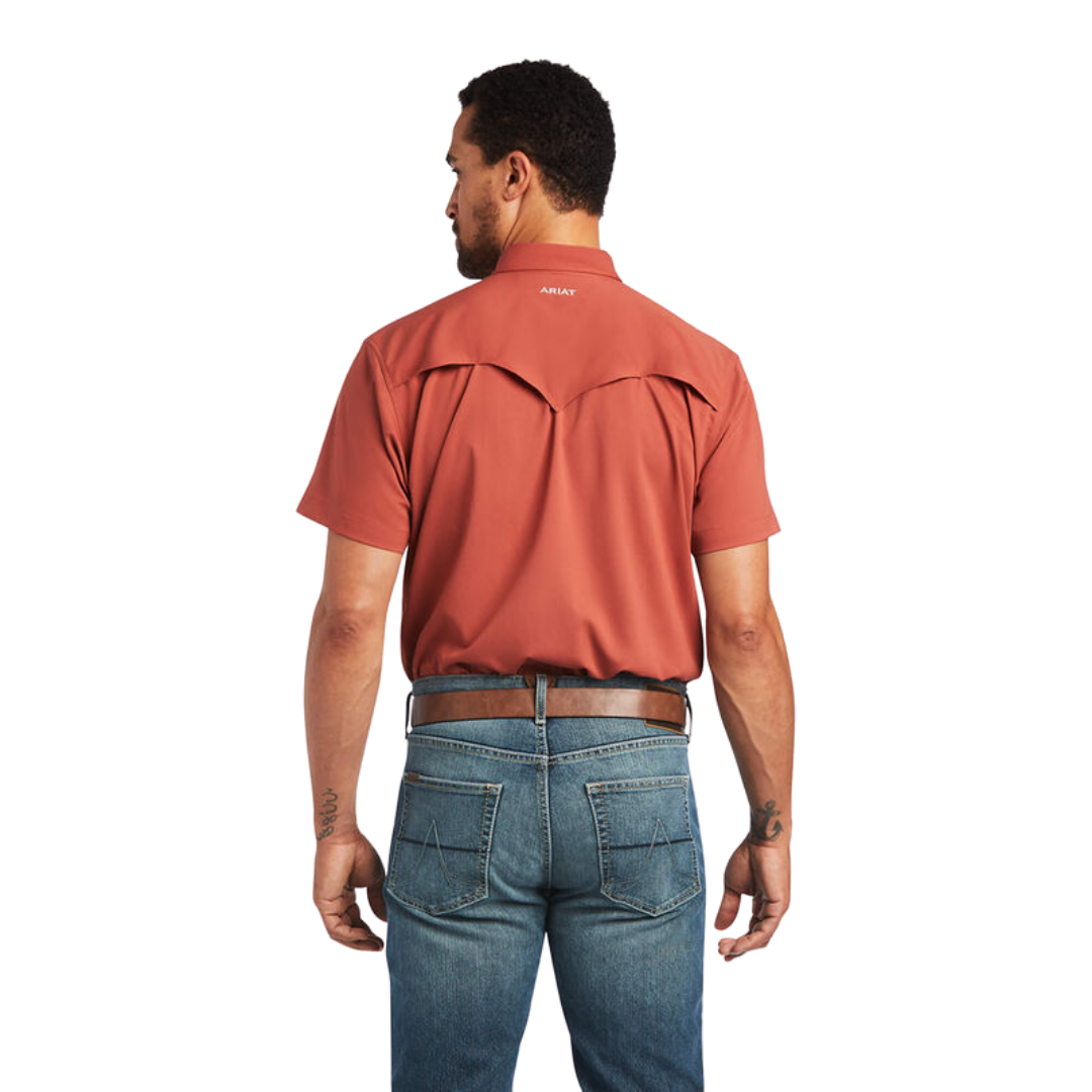 Ariat Men's Venttek Western Orange Shirt