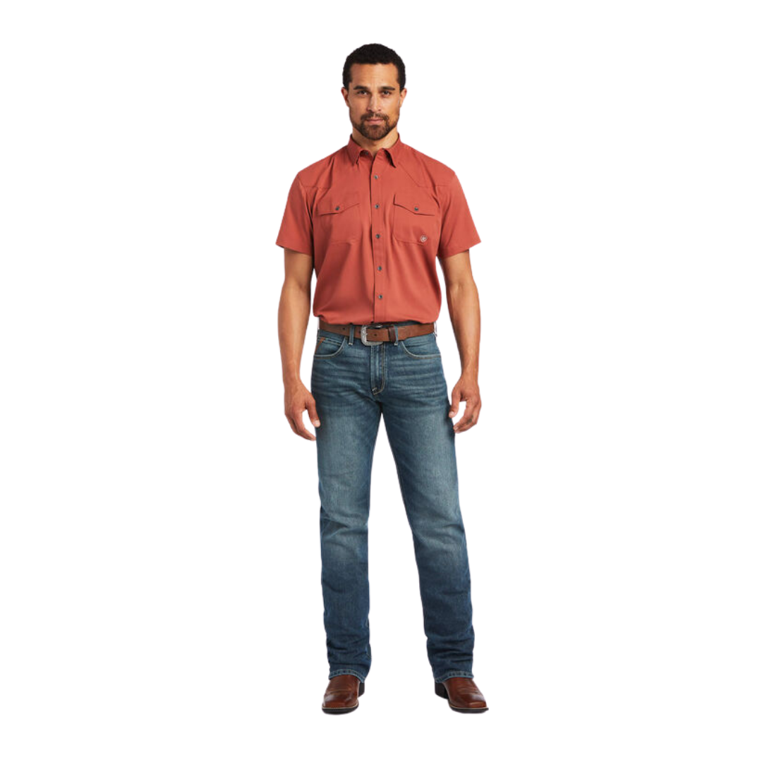 Ariat Men's Venttek Western Orange Shirt